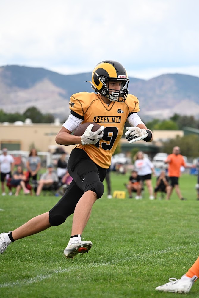 Landon Neuenschwander during a football game.